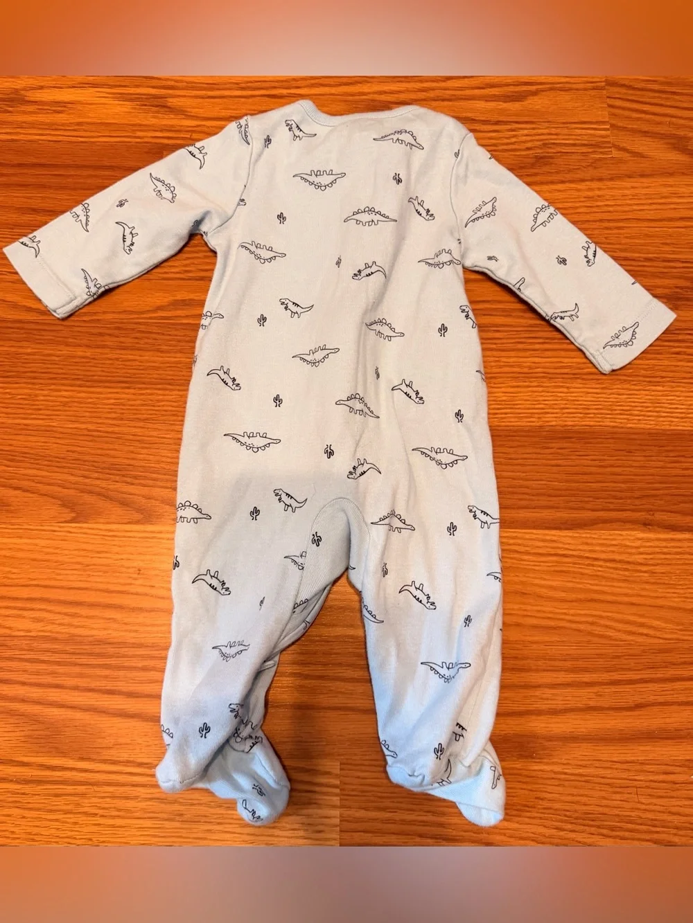Carter's Light Blue Dinosaur Footed One-Piece